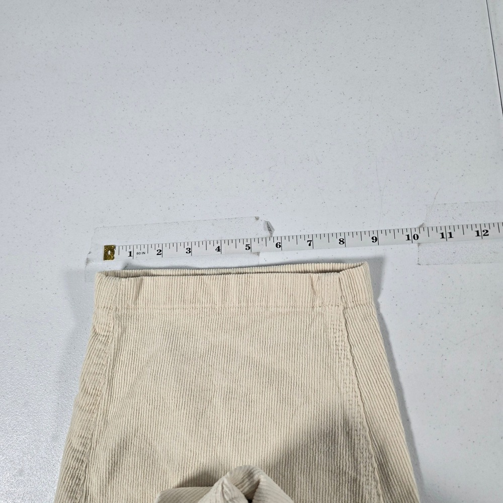 American Eagle‎ Women Cream Corduroy Barrel Leg Paperbag Waist Pants Size 12 Reg - Picture 5 of 10